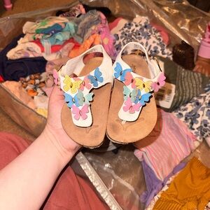 Jumping Beans Butterfly Kids Sandals - White and Multicolor